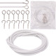 Curtain Wire with Hooks - White